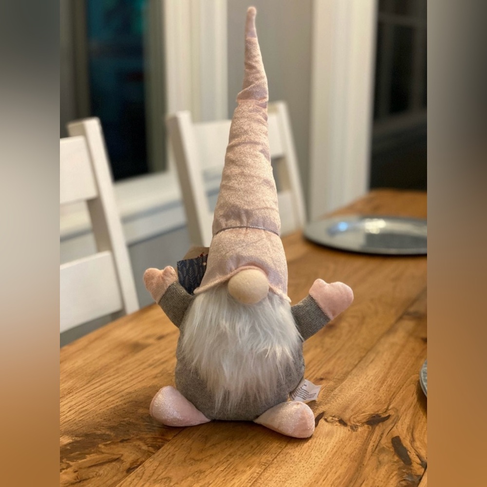 New Pink and Gray Gnome Plush 16” Tall